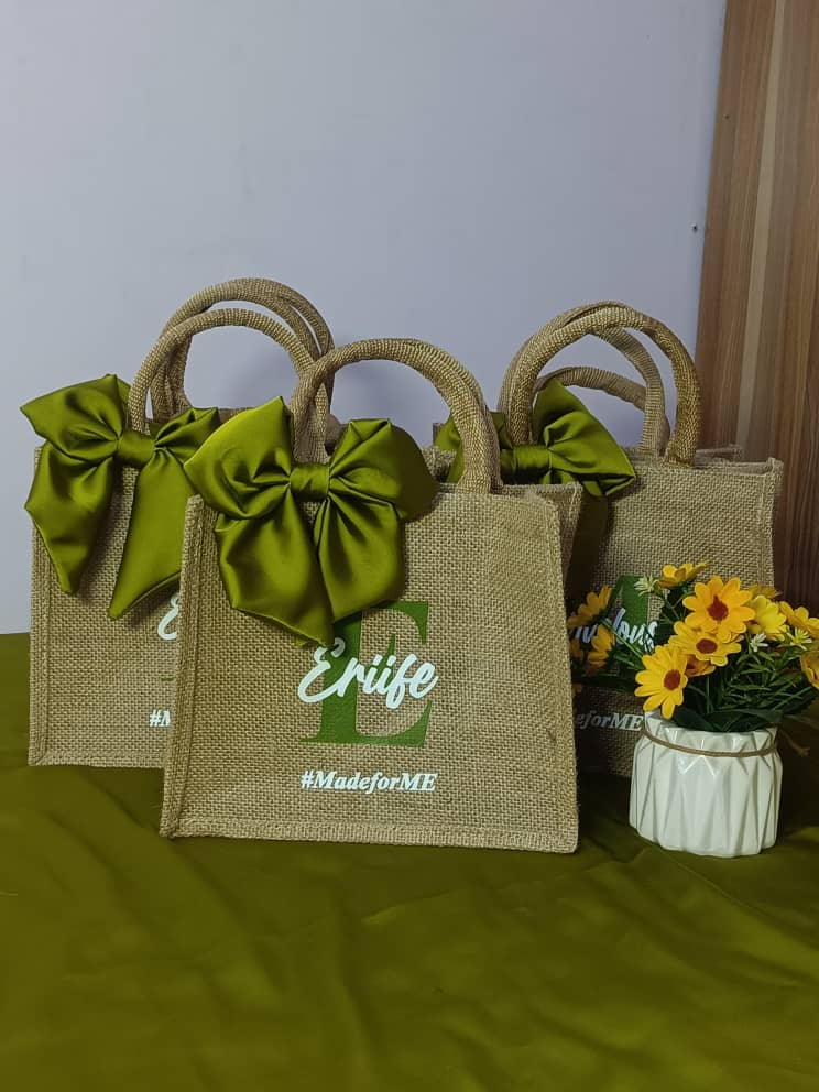 Bridal Jute Bag - Side View